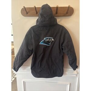 Vintage 90s Carolina Panthers Reebok on Field Coat Jacket Y2K L 14-16 Black